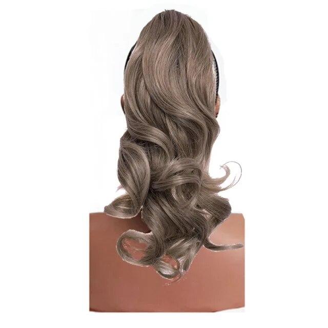 Synthetic Wavy Claw Clip In Hair Extension Pony Tail Heat Resistant Natural Wave False Hairpiece