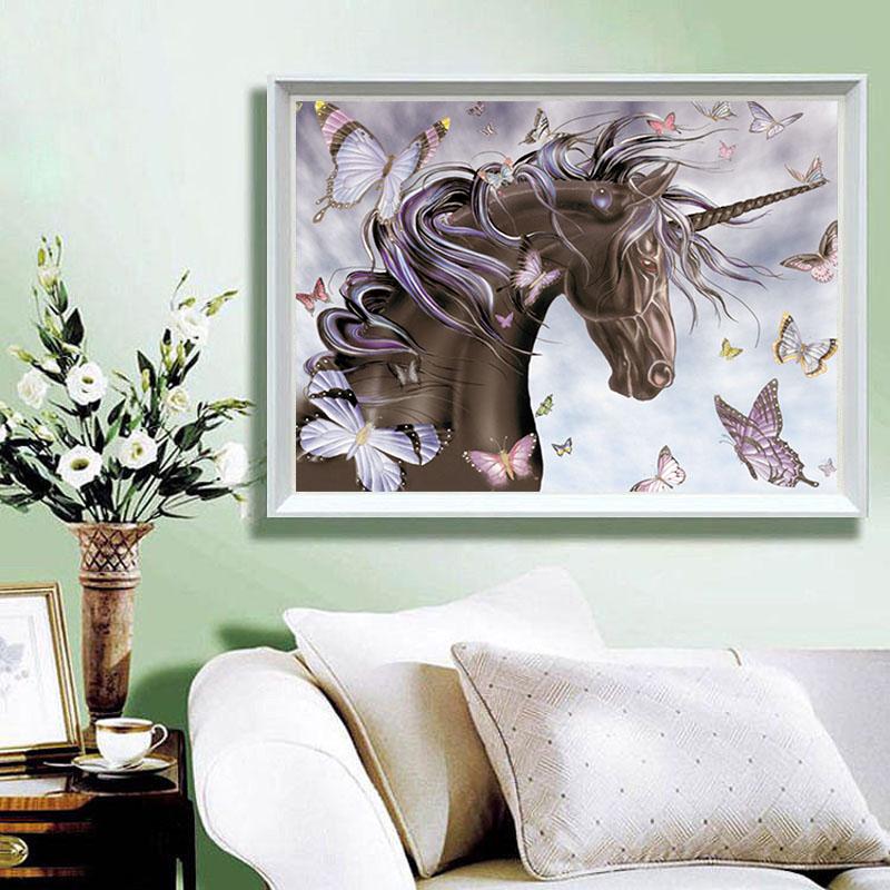 5D DIY Diamond Painting Painted Butterfly & Unicorn Mosaic Embroidery Cross Stitch Embroidery