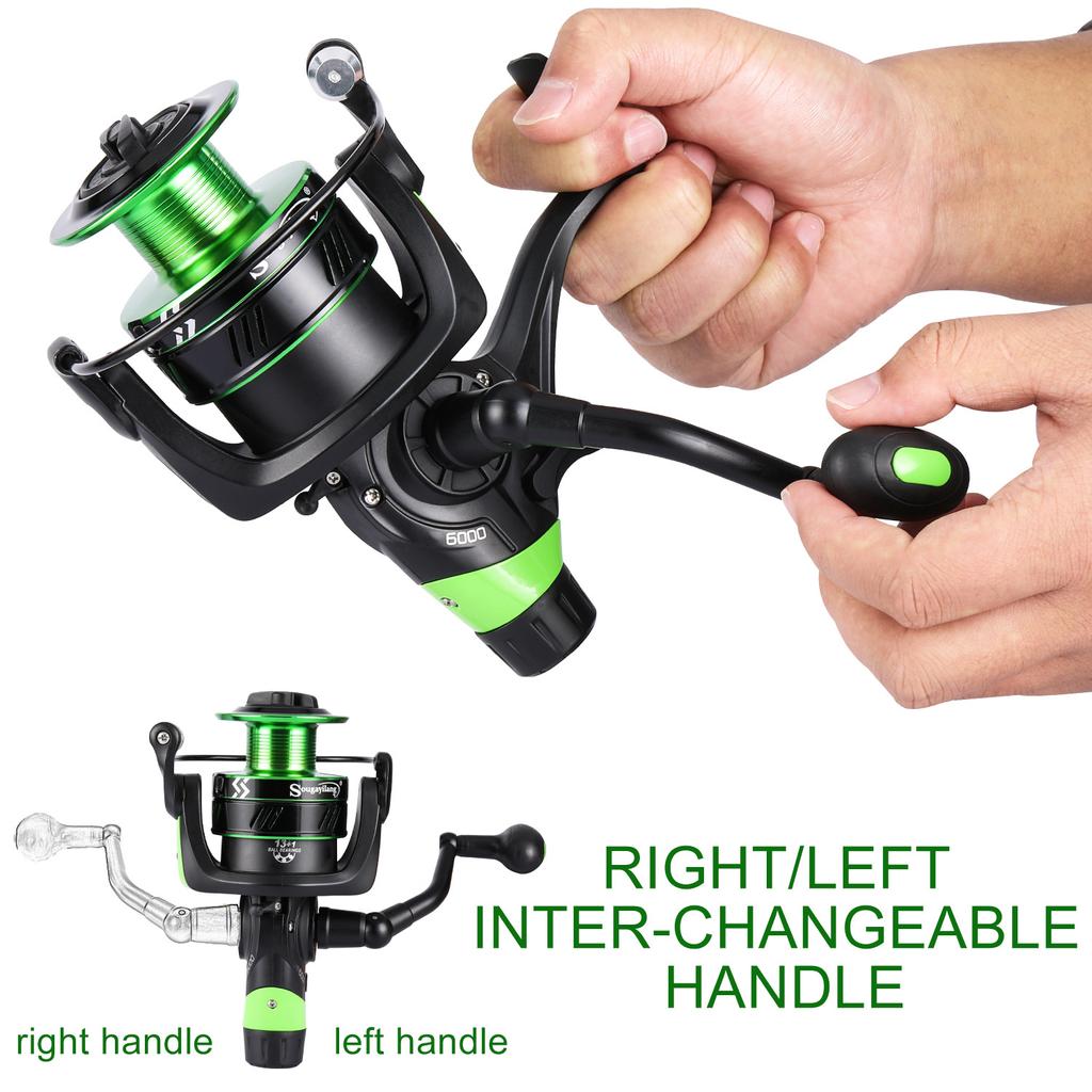 SOUGAYILANG Рыболовные катушки 5.2:Спиннинговое рыболовное колесо с 1 передаточным числом, рыболовные снасти для ловли карпа, рыбалка на открытом воздухе