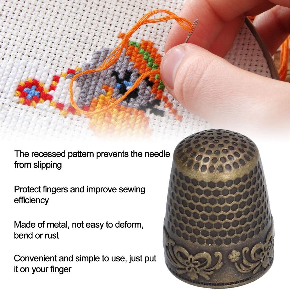 10pcs Safe Grip Design Finger Protectors Vintage Bronze Quilting Thimbles For Home Use