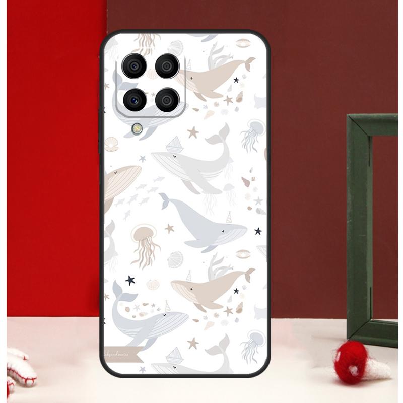 Чехол для Samsung Galaxy M56 M36 M16 M31 M21 M13 M33 M53 M15 M35 M55 M12 M32 M52 M14 M34 M54 с изображением кита