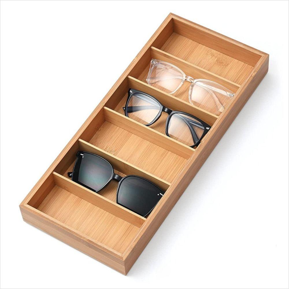 4/5/6 Slot Sunglasses Box Glasswear Box Jewelry Display Box Foldable Wooden Glasses Case Hanging