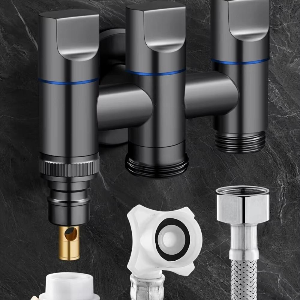 Independent Controls 3 Ways Angle Valve Stainless Steel Three Hole Faucet Bathroom Accessories