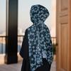 Новый шифоновый платок-хиджаб с принтом для женщин, мусульманский головной платок, обертывания, вуали, исламский тюрбан, никаб, тай-дай повязка на голову, мусульманский хиджаб-шаль