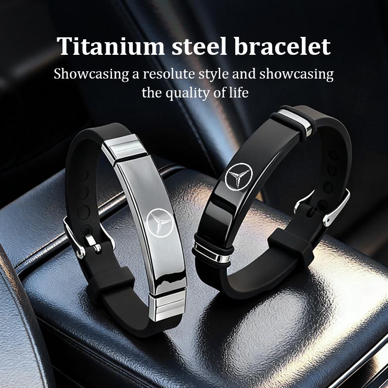AABGX1 Car Logo Silicone Rubber Wristband Fashion Personalization Decoration Accessories For Benz AMG Exclusive A C E R V Class CLA CLS