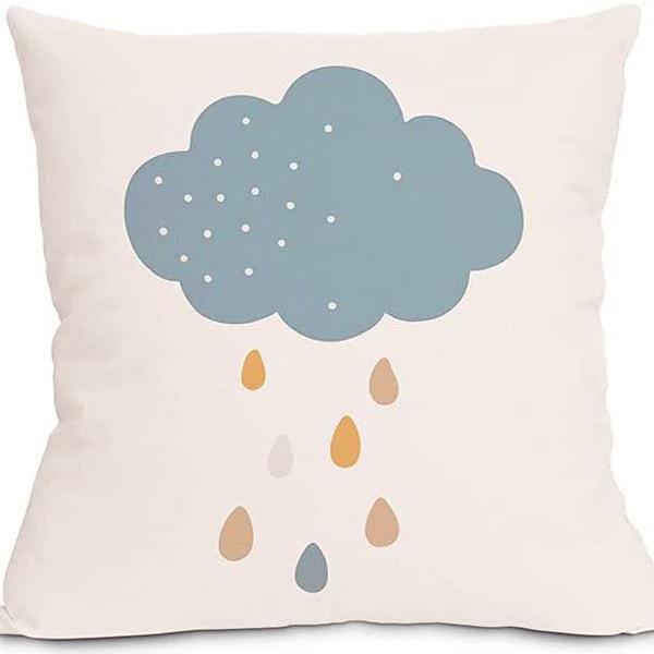 Modern Minimalist INS Rainbow Pillowcase Fresh Printed Linen Cushion Pillowcase Living Room Sofa