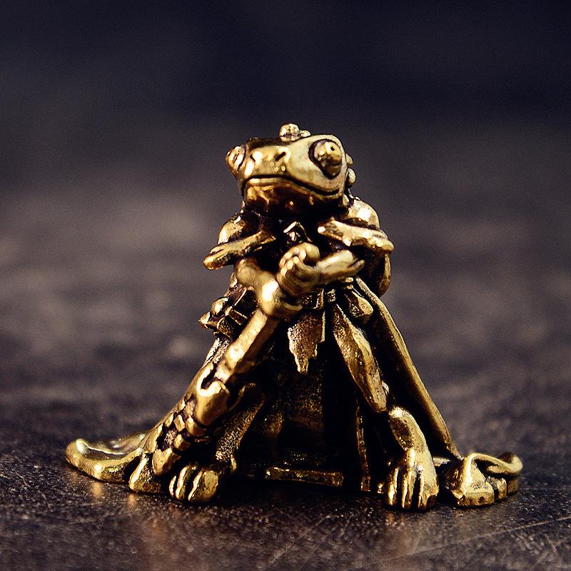 Vintage Brass Frog Statue Miniature Frog Sculpture Antique Animal Figurine Tea Pet Home Office Decor Ideal For Collectors