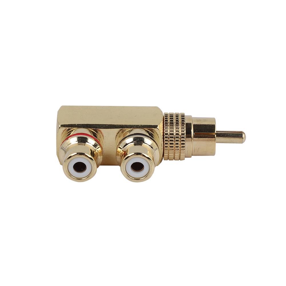 2PCS AV Splitter Plug RCA Male to 2 Female Audio Video Adapter Connector