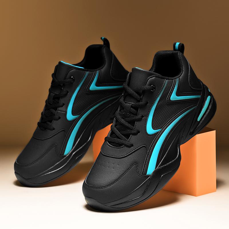 FashionMen Shoes Lace Up Leather Fashion Sneakers for Men Leather Comfort Lightweight Casual Shoes Outdoor Walking Footwear Big Size 50