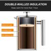 1 литр (8 чашек), Френч-пресс для кофе из нержавеющей стали 304 с двойной стенкой и изоляцией