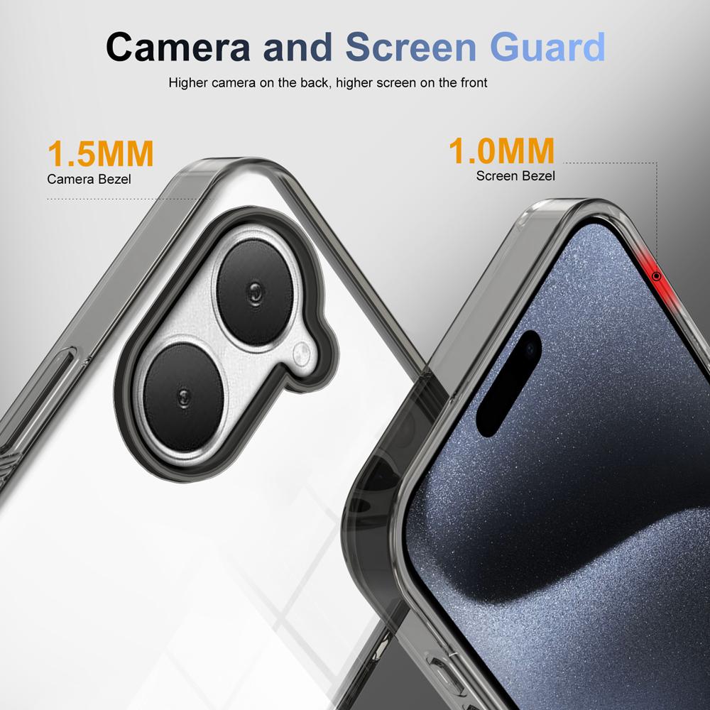 KEYSION Transparent Phone Case for VIVO Y03 Y03t Soft TPU+PC Anti-slip HD Clear Shockproof Phone Back Cover for VIVO Y18 Y28s 5G