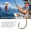 100Pcs/Box Metal Fishhook Number 3 To 12 Heavy Duty Barbed Fishing Hook Freshwater Saltwater Bass