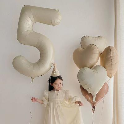 40-дюймовый ретро-шар-цифра бежево-кремово-карамельно-шоколадного цвета 123456789 для вечеринки по случаю рождения ребенка, дня рождения, свадьбы