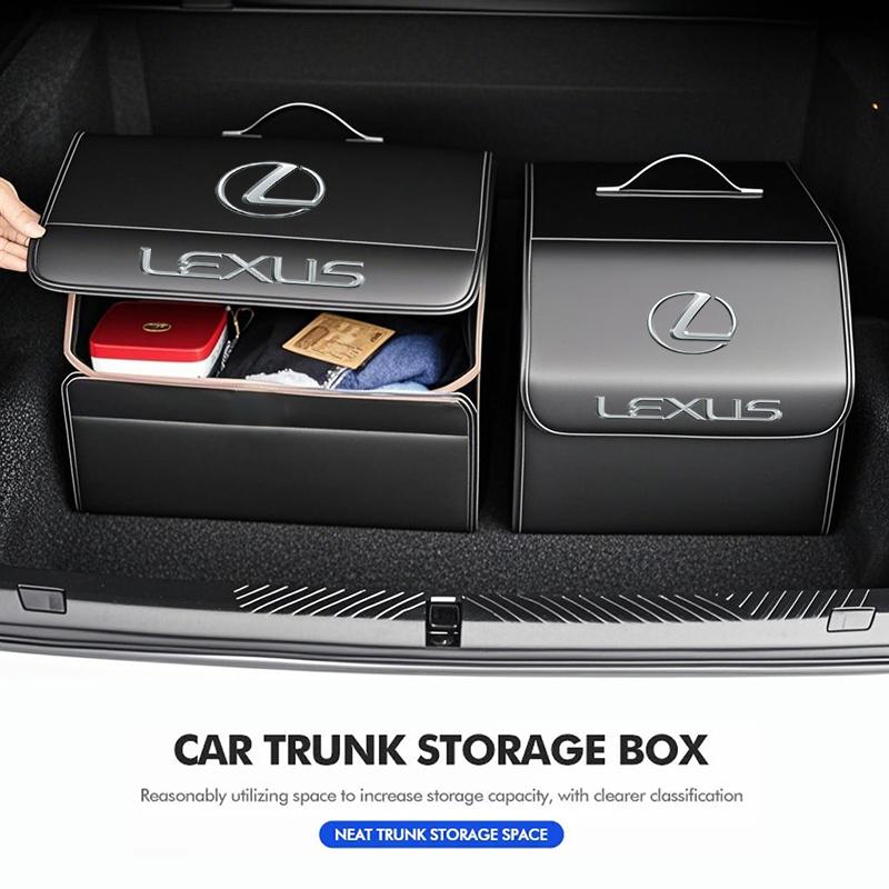 Car Trunk Leather Storage Box Foldable Auto Organizer Bag For Lexus F SPORT ES RX NX LS UX LM LX GX LC RZ IS CT GS RC HS SC LBX