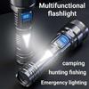 Strong Light LED Flashlight USB Rechargeable Lamp COB Lights Power Display Waterproof Torch Light Super Bright Spotlight Lightweight Flashlights