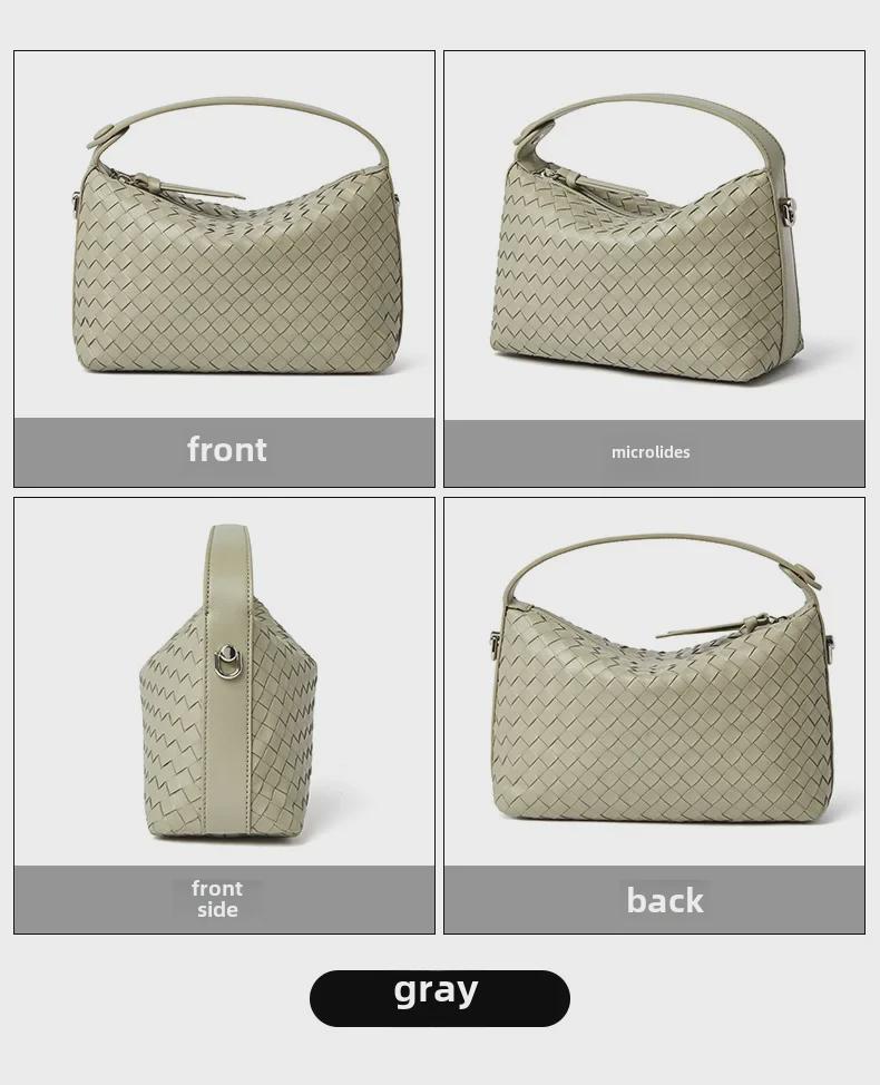 2025 Rhombus Sheepskin Leather Женская сумка через плечо - Ручная сумка-мессенджер с тканым дизайном