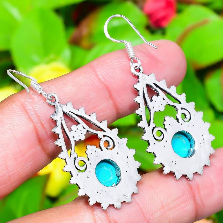 Ювелирные серьги из серебра 925 пробы с бирюзой Санта-Роза 2,05 дюйма l6R63