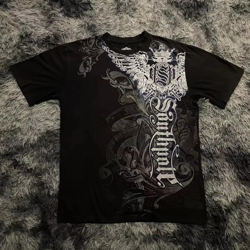2026 Classic Y2k Religious Vine Cross Retro Street Brand Tshirt Cotton Graphic Tee Unisex Unisex Summer Streetwear