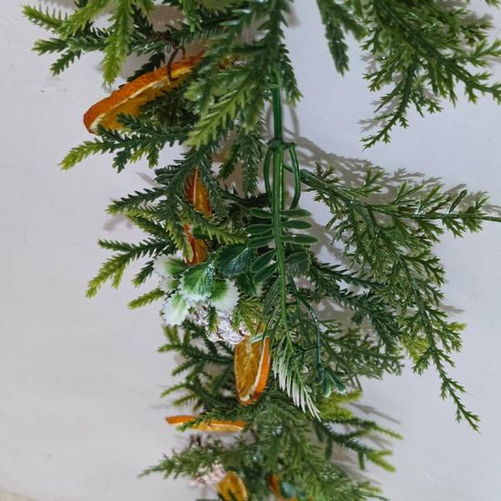 Рождественская гирлянда 6 футов сушеные апельсиновые хлопья гирлянда реалистичный декор фермерского дома зимняя апельсиновая гирлянда