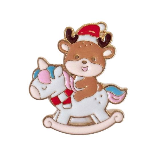 Christmas Cartoon Santa Claus Brooch, Reindeer Gingerbread Snowman Lapel Pin, Enamel Badge Pin for Clothes Bag Hat Scarf Suit