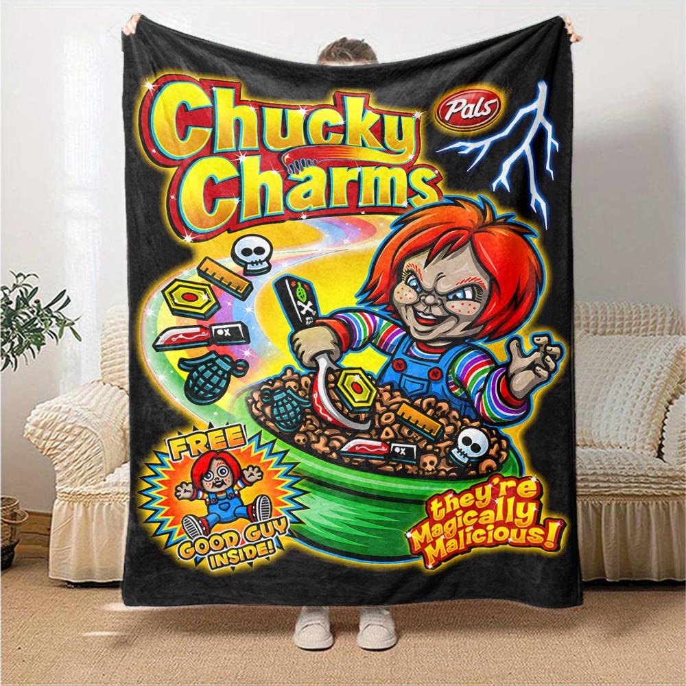 1pc Chucky3 Blanket, Gift, for Men and Women, Soft Blanket, Good for Sofa Bed Couch Travel, Lightweight Flannel Blanket