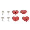 4sets Zinc Alloy Love Lock 38x30mm Mini Padlock Keyed Padlocks Heart Padlock  For Wallets Handbags