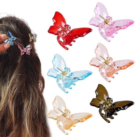 2 шт., коготь для волос для девочек, прозрачная заколка для волос в форме бабочки, плетеные волосы, мини-шпилька, прозрачная мини-заколка для плетения, головные уборы, аксессуары для волос