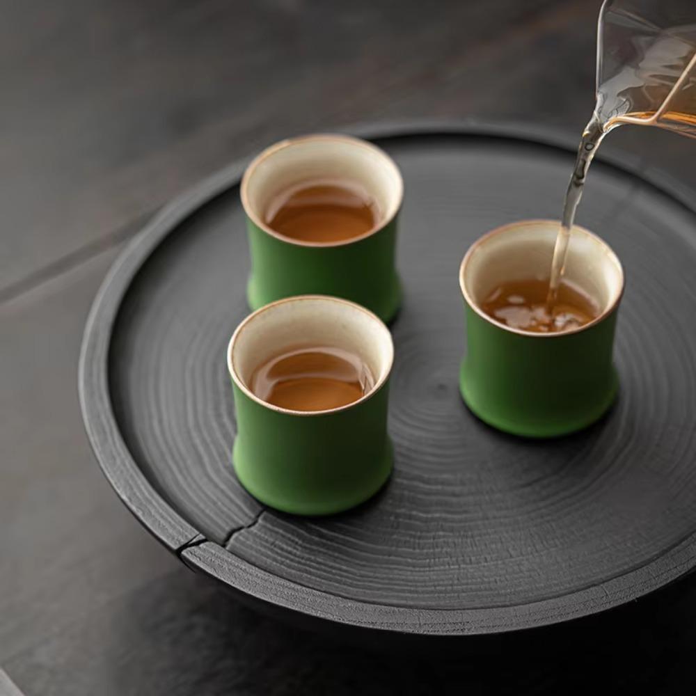 3pcs Simulation Bamboo Joint Tea Cup 90 Ml Teaware Mugs Creative Kung Fu Tea Cup  Tea Room