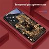 Черный Золотой Кот Для Oppo A79 5G 58 78 74 60 4G Reno 11F Realme GT 6 11 Note 50 10 C55 X2 Закаленное Стекло Черный Чехол для Телефона