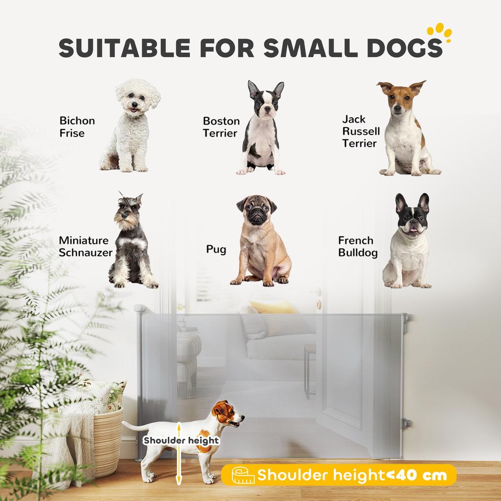Retractable Stair Gate Extends Up To 140 Cm Wide Dog Gate For Doorways Stairways Hallways Grey