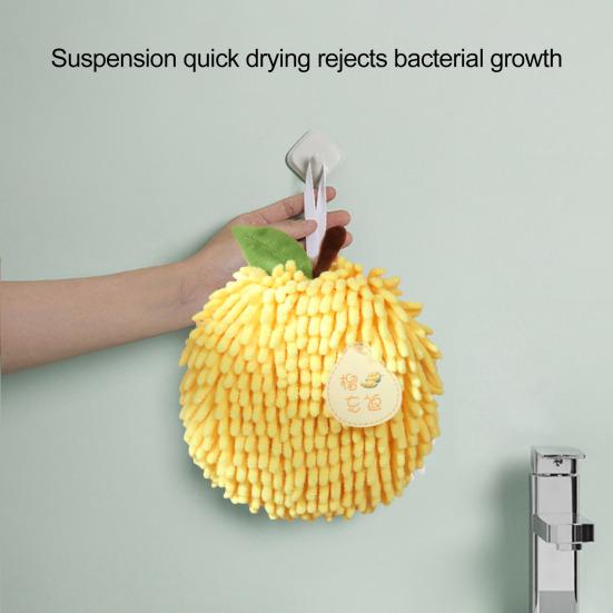 Полотенце для рук из шенилла с ремешком для подвешивания, хорошо впитывающее воду мягкое сверхтонкое волокно, утолщенная тряпка, устойчивая к пятнам, многоразовая для уборки кухни и ванной комнаты