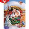 Полная площадь Алмазная вышивка Рождественский олень Алмазная картина Зимняя вышивка крестиком Снежная мозаика Животное подарок ручной работы