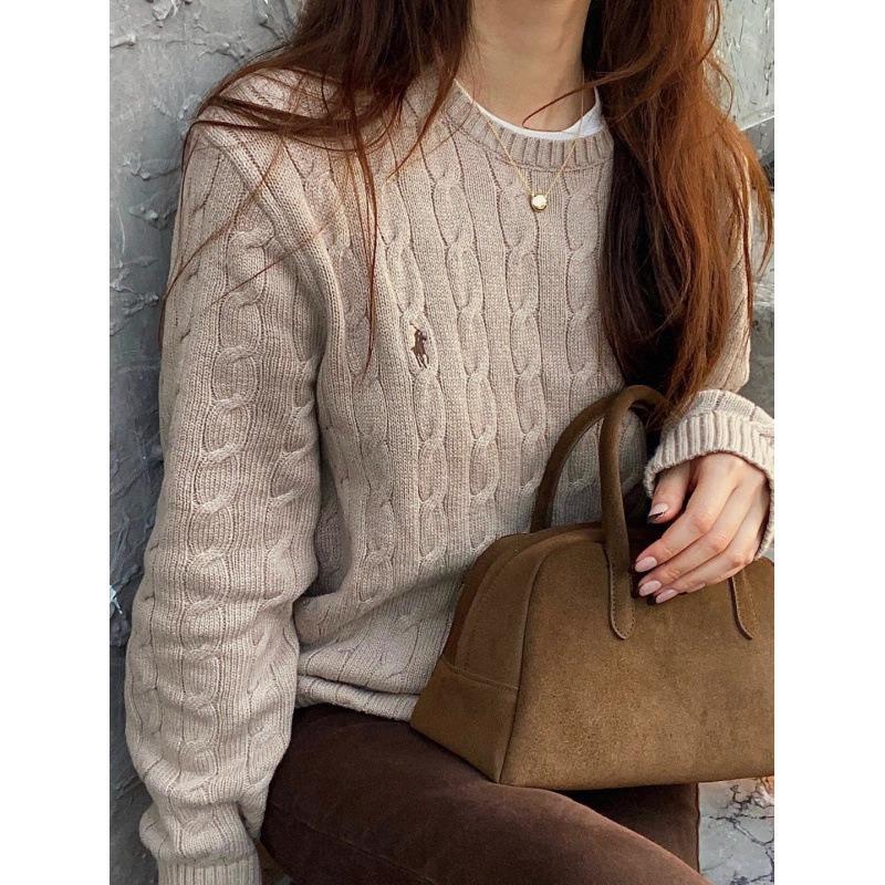 Пуловер с круглым вырезом EastRogue для пар на осень и зиму, шерстяной свитер крупной вязки «косы», модный и универсальный.