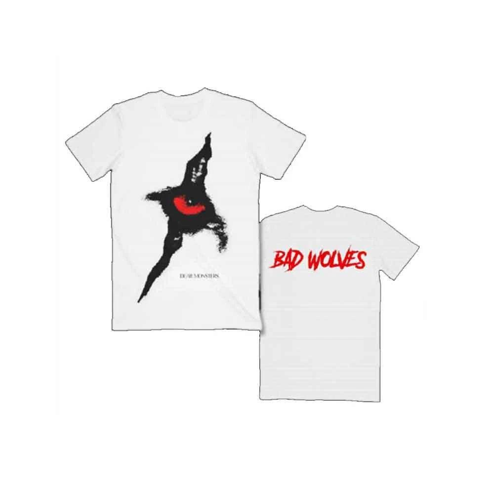 Bad Wolves T Shirt Dear Monsters Eye and Band Logo Official Mens White XXL