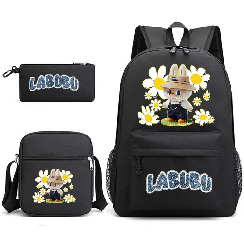 Школьный рюкзак с периферийной печатью, студенческий трендовый рюкзак, наплечная сумка, пенал, набор из 3 предметов