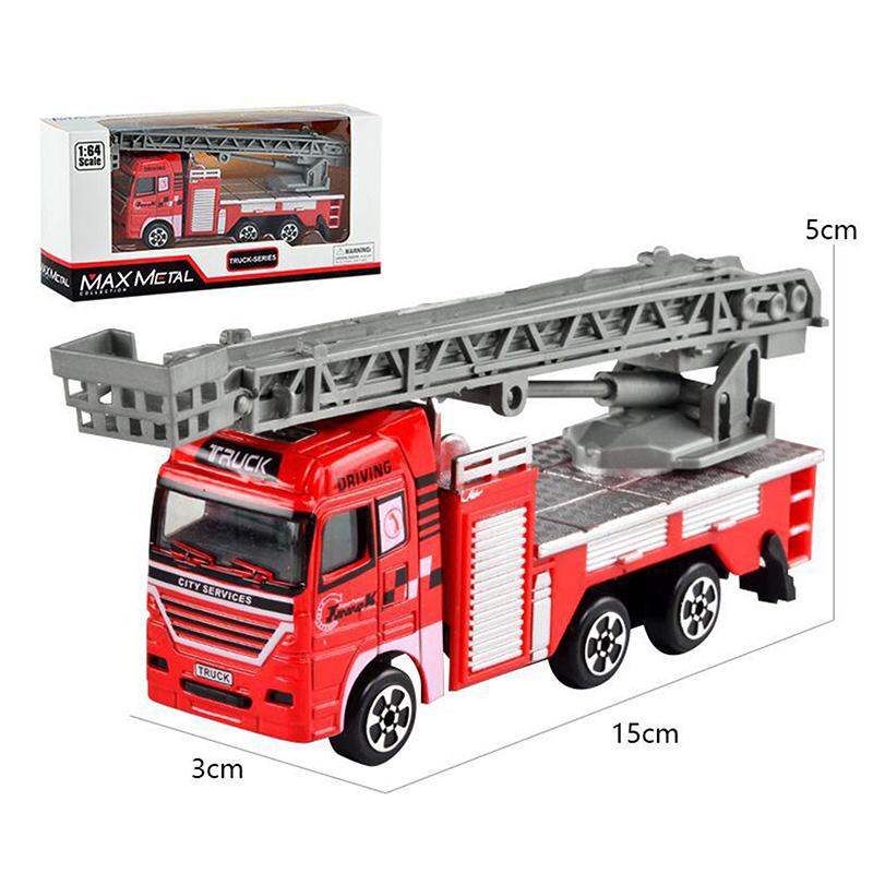 1 Piece Kid Toy Alloy Fire Truck 1:32 Simulation Firefighting Diecast Rescue Vehicle Fire Ladder Engineering Car Model
