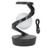 Modern Spiral Bedside Lamp Innovative 3D Visual Levitation Ball LED Table Lamp for Bedroom Living Room Office Grey