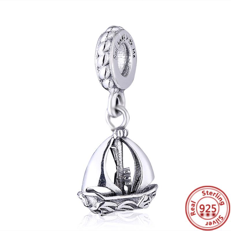 Твердые серебряные 925 пробы для автомобиля, самолета, ракеты, мотоцикла, велосипеда, поезда, парусника, подвески, бусины, подходят оригинальные подвески, браслет, ювелирные изделия