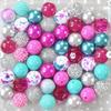 Бисероплетение в смешанном стиле: 50 шт. 20 мм Акриловые крупные бусины горячего розового, серебристого, синего цвета для DIY проектов