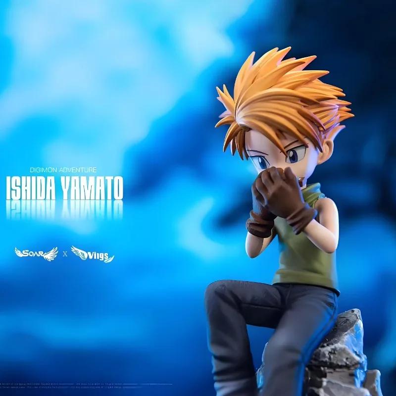 9cm/3.5in  Anime Digimon Adventure Figure Ishida Yamato Play the harmonica Action Figures Pvc Statue Collection Model Toys Gifts