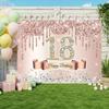 2D плоский фон для фотобудки на 18-летие с блестками цвета розового золота и бриллиантами