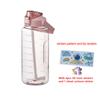 2 Liters Plastic Kettle Large Portable Travel Water Bottle With Straw Sports Fitness Cup Portable Drink Bottle With Sticker