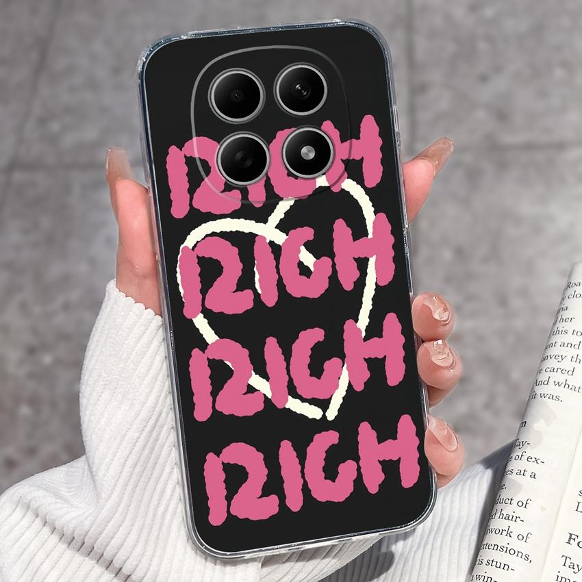 For Redmi Note 15 14 13 Pro Plus 5 5A 4 4X Phone Case Chinese Style Red-Crowned Crane Patterns Transparent TPU Shockproof Casing For Redmi Soft Covers