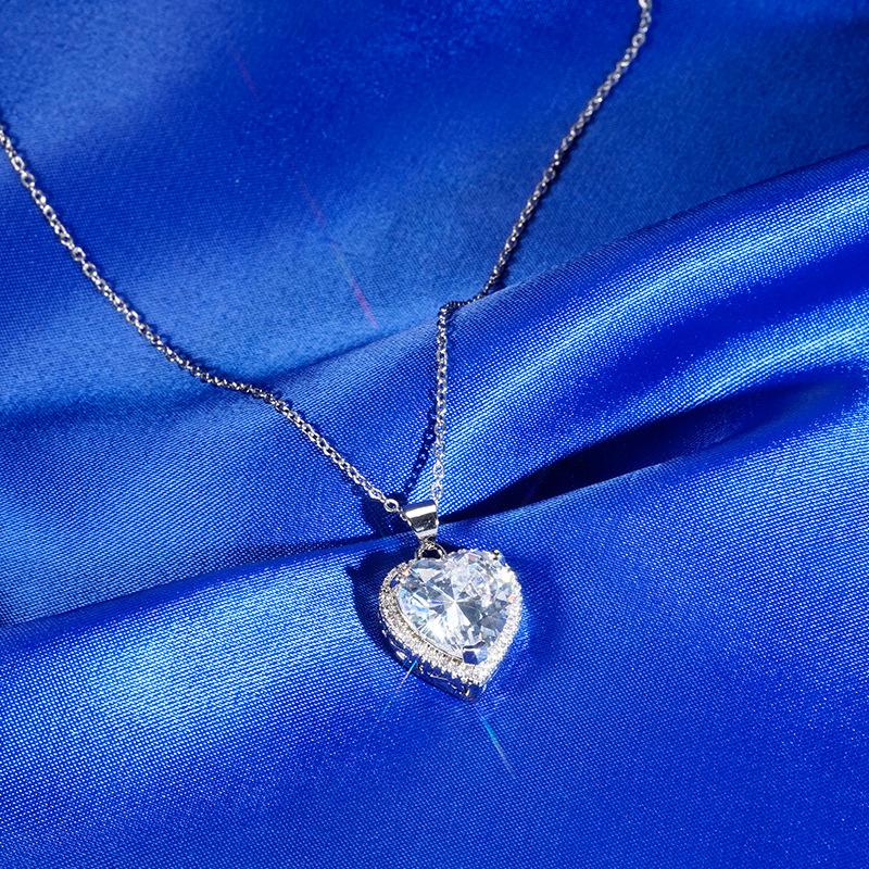 Новый комплект ожерелий Love Peach Heart Zircon, ретро-персонализированные серьги, комплект из трех украшений