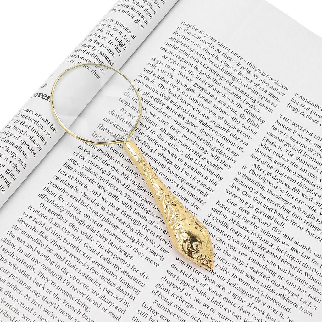 5X 45mm Magnifying Glass Handheld Reading Magnifying Glass Metal Handle Magnifier