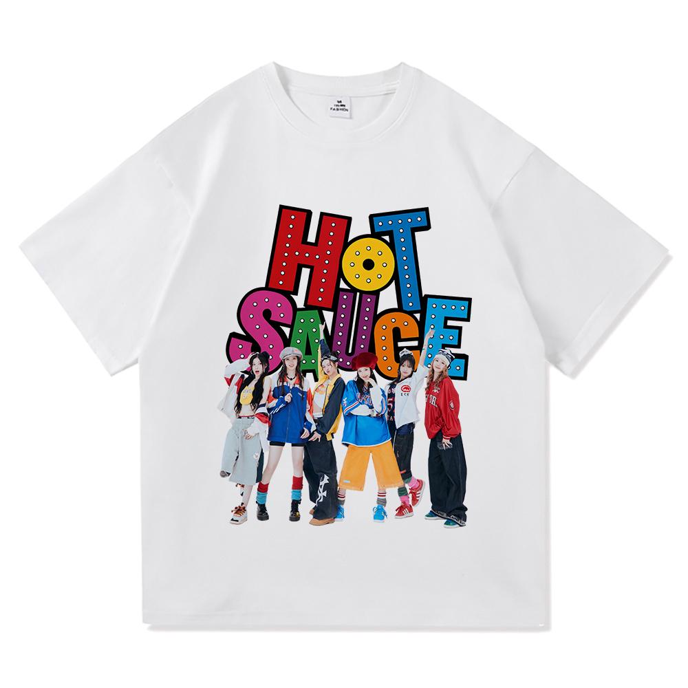 BabyMonster Hot Sauce T Shirt 2026 New Song Fashion Retro Menwomen Clothing Vintage Harajuku High Quality Tops Cotton Tshirts
