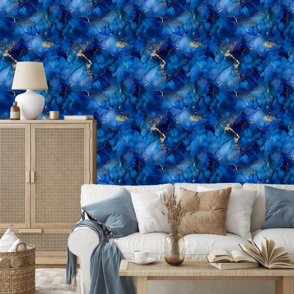 Ink blue, navy blue and azure wallpaper for living room and bedroom 50x1000