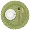 4PCS Round Table Mats Woven Placemats Heat Insulation Mat Dining Table Potholder Coaster Party Wedding Home Decoration Props