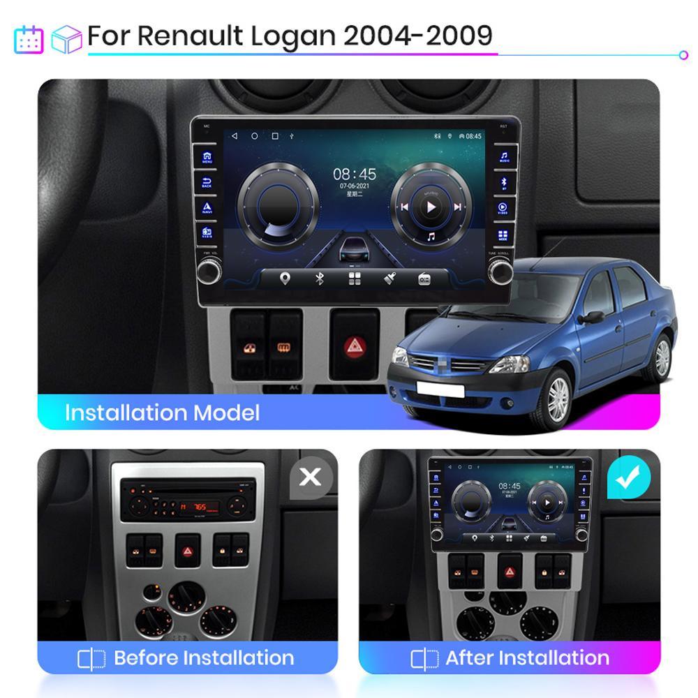 Android для Renault Logan I 2004-2009 с кнопочной ручкой, автомобильный CarPlay, радио, видео, мультимедиа, GPS-плеер, 2 + 32 ГБ