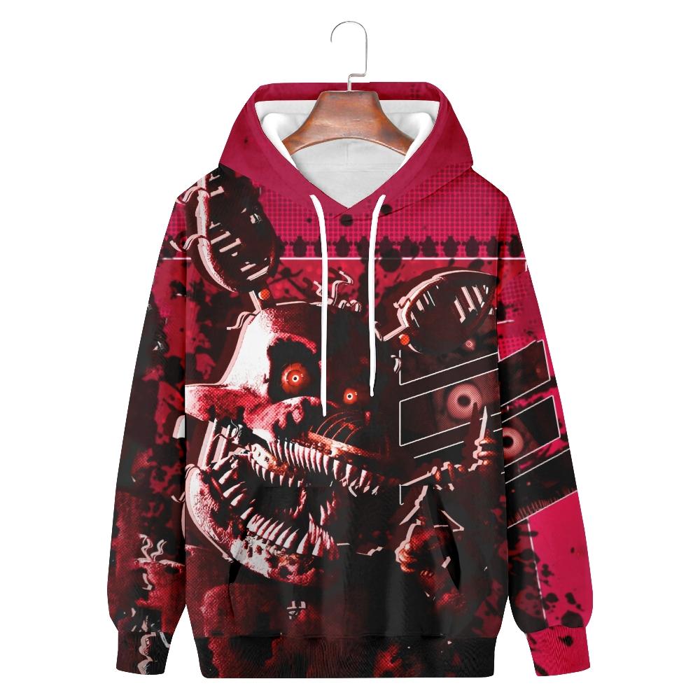 Fashion Men Women Hoodie Streetwear Harajuku Casual Fashion Five Nights At Freddy's Cartoon Printed Hooded Pullover Sweatshirts